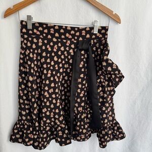 Juicy Girl Vintage Y2K Tiered Ruffle Mini Skirt Hearts Pattern Size Small